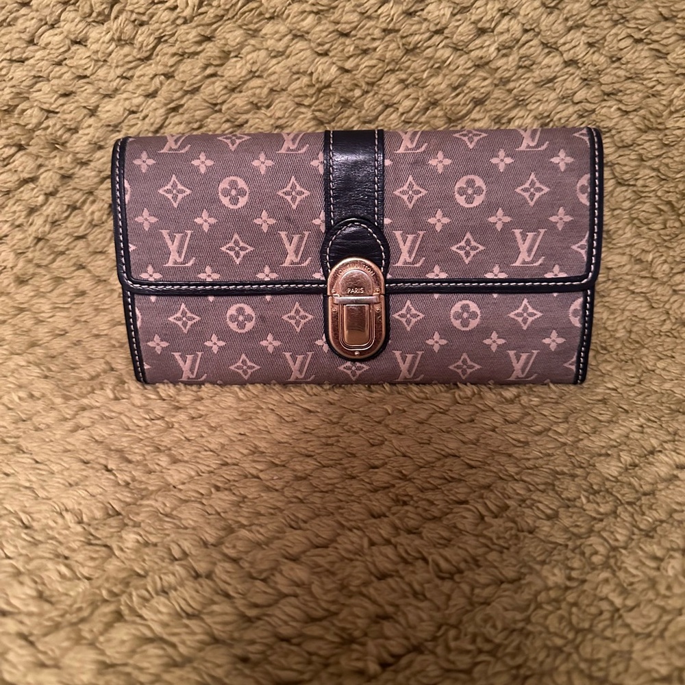 Louis Vuitton Navy with Monogram Wallet
